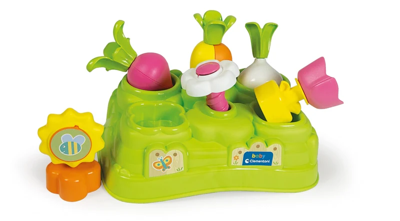 Clementoni - Banchetto in Plastica con 6 Elementi da Inserire, Baby Garden, Gioco per Bambini per lo Sviluppo di Coordinazione e Manualità, Regalo Bambini 0-36 Mesi, 17277