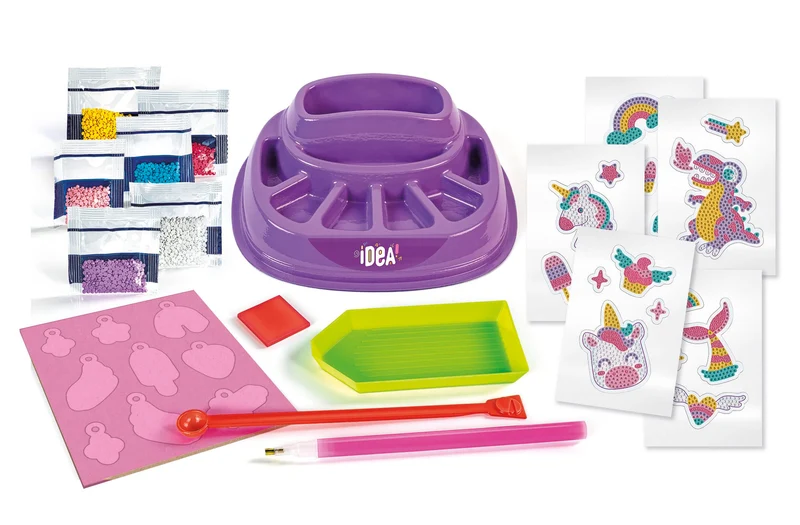 Clementoni Idea - Sparkly Creations Game Icons, Diamond Art, Gioco Creativo per Bambini 7+ Anni, Kit Arte e Laboratorio Gemme, Stickers a Tema Gaming, 18746