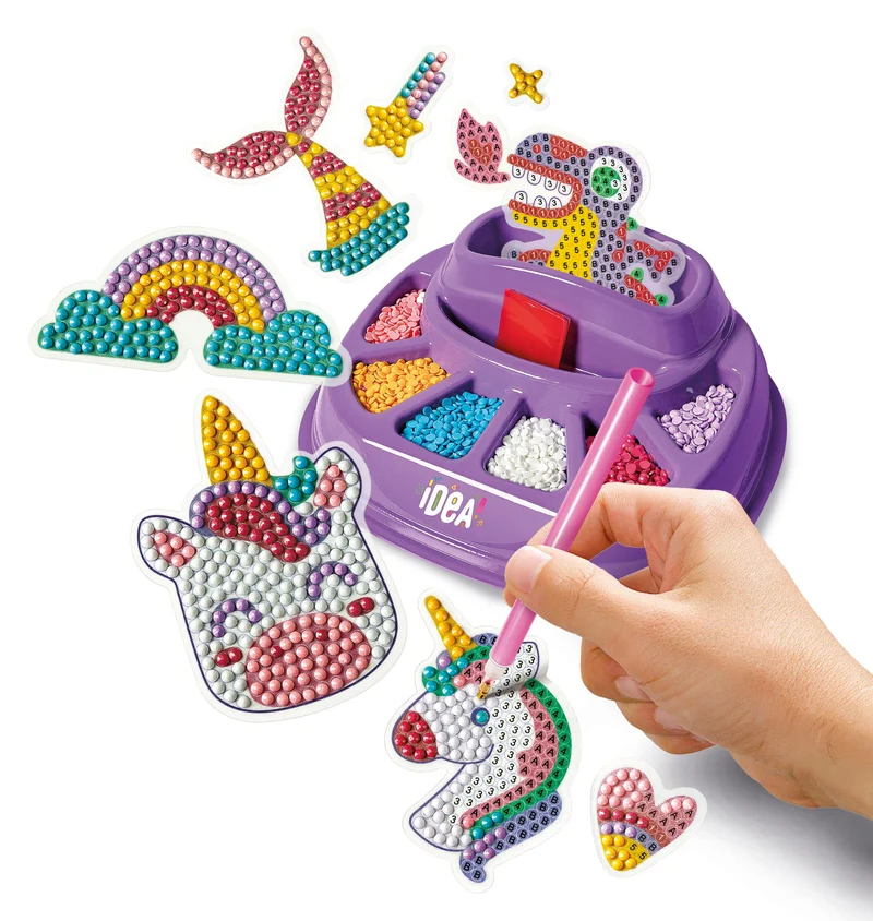 Clementoni Idea - Sparkly Creations Game Icons, Diamond Art, Gioco Creativo per Bambini 7+ Anni, Kit Arte e Laboratorio Gemme, Stickers a Tema Gaming, 18746