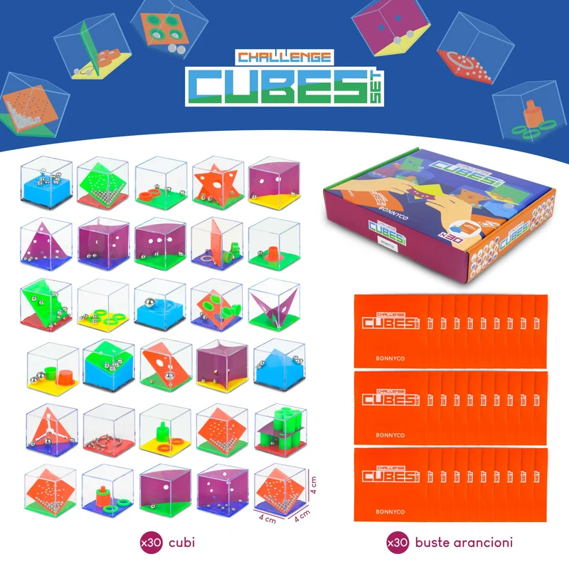 BONNYCO Cubi Rompicapo Bambini Gadget Compleanno Bambini Pack 30 Regalini Fine Festa Compleanno Gadget Compleanno Bambina Bambino Regalini Compleanno Bambini Invitati Pensierini Bambini Dopo Festa