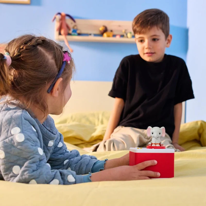 FABA - Raccontastorie Bianco - Cantastorie per Bambini, Cassa Audio con Personaggio Sonoro Ele l'Elefante, Gioco Educativo, Contenuti da 0 a 6 anni