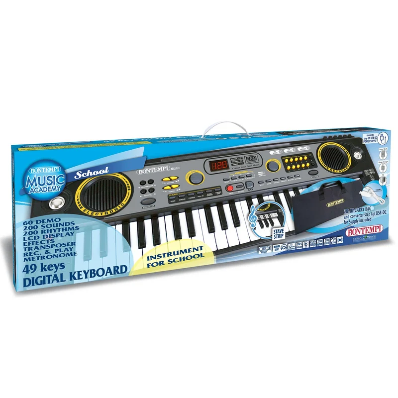 Bontempi | HarmonyTouch - Tastiera Digitale a 49 Tasti con Accessori Completi per un Tocco Armonioso,