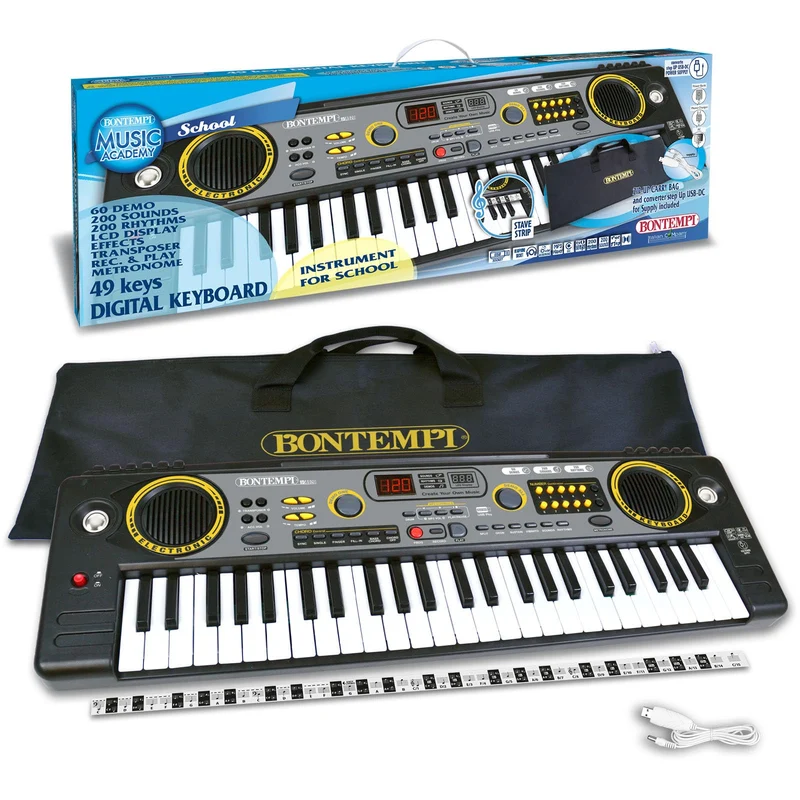 Bontempi | HarmonyTouch - Tastiera Digitale a 49 Tasti con Accessori Completi per un Tocco Armonioso,