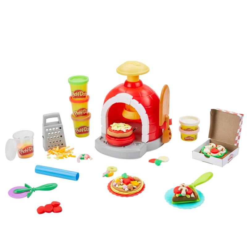 Play-Doh Kitchen Creations - La Pizzeria, playset con 6 vasetti di Pasta modellabile e 8 Accessori