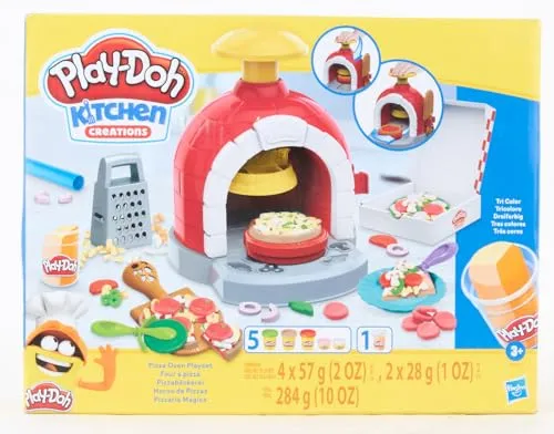 Play-Doh Kitchen Creations - La Pizzeria, playset con 6 vasetti di Pasta modellabile e 8 Accessori