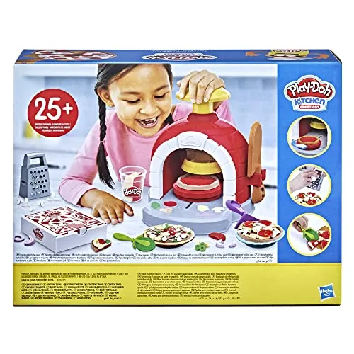 Play-Doh Kitchen Creations - La Pizzeria, playset con 6 vasetti di Pasta modellabile e 8 Accessori