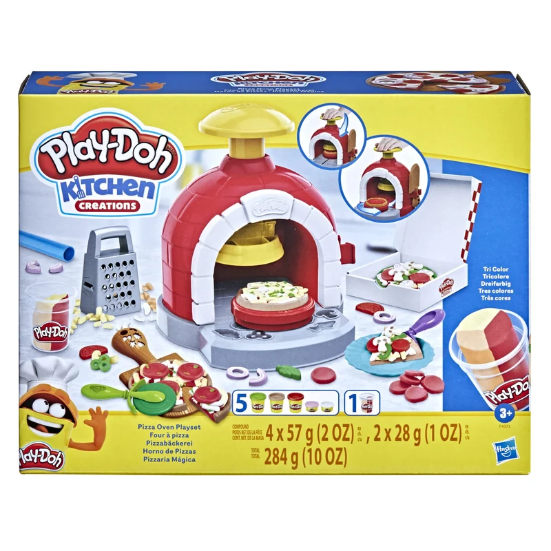 Play-Doh Kitchen Creations - La Pizzeria, playset con 6 vasetti di Pasta modellabile e 8 Accessori