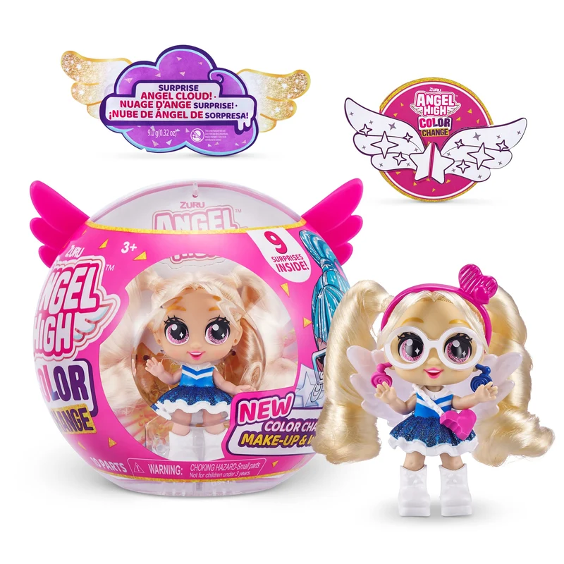 Itty Bitty Prettys Angel High Glow Goals Series 2 Capsule Doll con 10 accessori a sorpresa Rina di ZURU