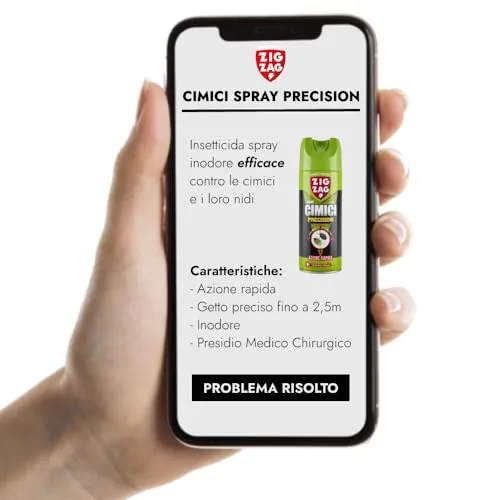 ZIG - ZAG Precision, Insetticida spray inodore, Ideale contro le cimici e i loro nidi, Efficacia fino a 2.5 m, Presidio Medico Chirurgico, 300 ml, 621