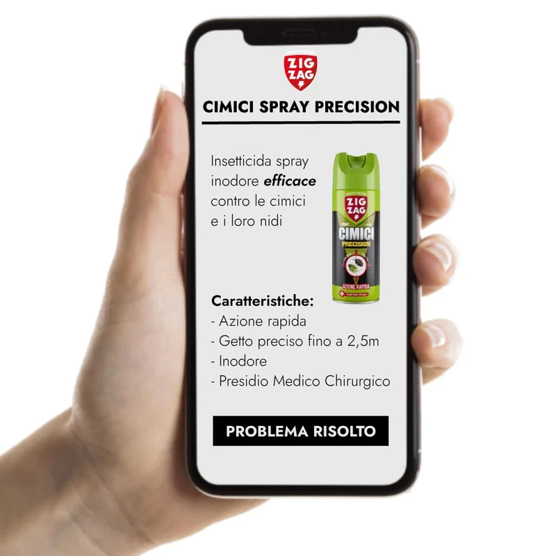ZIG - ZAG Precision, Insetticida spray inodore, Ideale contro le cimici e i loro nidi, Efficacia fino a 2.5 m, Presidio Medico Chirurgico, 300 ml, 621