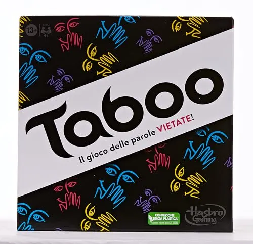 Hasbro Taboo classico, gioco di società con parole da indovinare per adulti e adolescenti, gioco da tavolo per 4 o più giocatori dai 13 anni in su