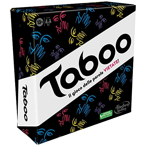 Hasbro Taboo classico, gioco di società con parole da indovinare per adulti e adolescenti, gioco da tavolo per 4 o più giocatori dai 13 anni in su