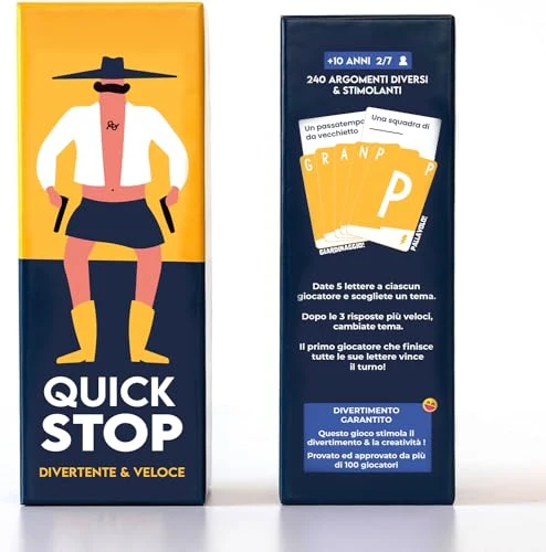 ATM Gaming QUICKSTOP - Gioco di Società per Famiglia ed Amici - Gioco di Carte - Perfetto per Creare Atmosfera - Da 2 a 7 Giocatori - Italiano