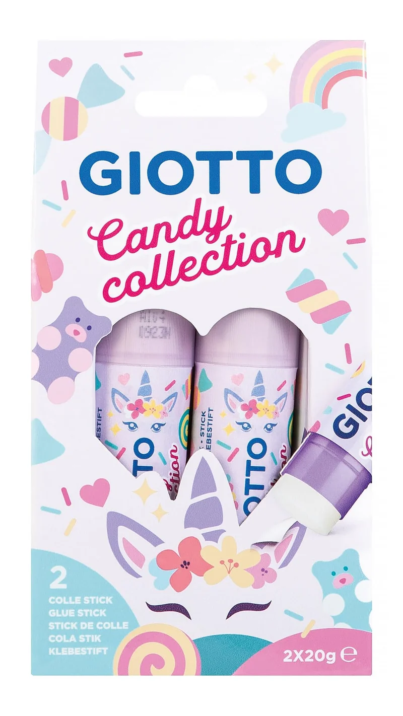 GIOTTO- Stick di Colla Candy Collection, Colore Trasparente, F546700