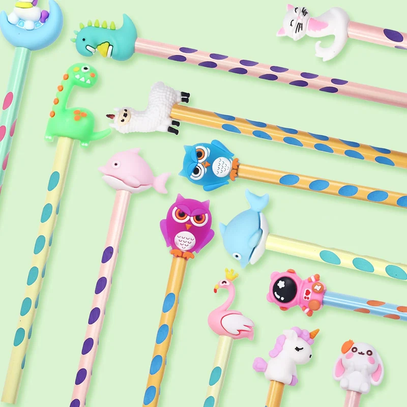 32 Pezzi Gadget Compleanno Bambini Matite per Bambini Matite Colorate con Topper Animali Regalini Compleanno Fine Festa Gadget Natale (32)