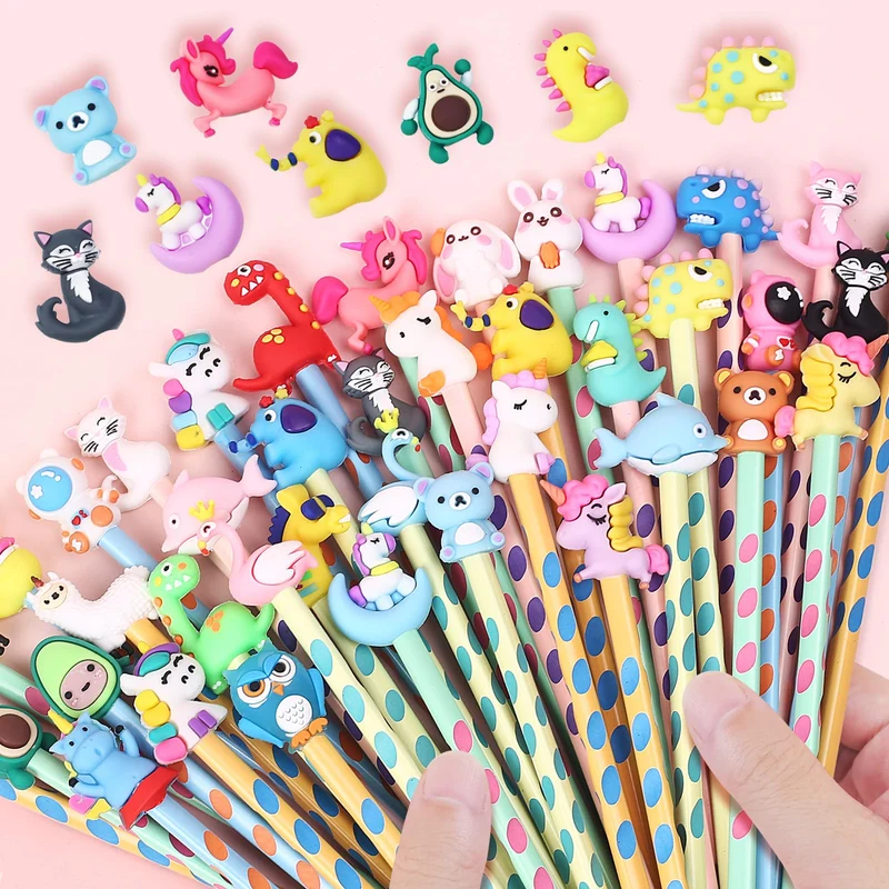 32 Pezzi Gadget Compleanno Bambini Matite per Bambini Matite Colorate con Topper Animali Regalini Compleanno Fine Festa Gadget Natale (32)
