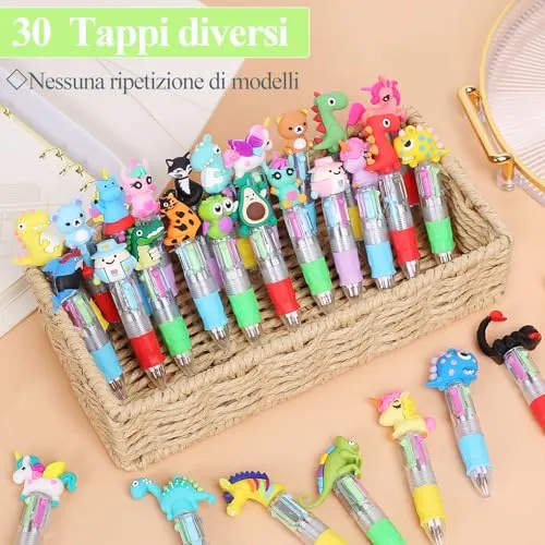 30 pezzi Penne Regalini Fine Festa Compleanno Penne Multicolore Bambini Gadget Compleanno Bambini Penne Gel Colorate Penne a Sfera (30)