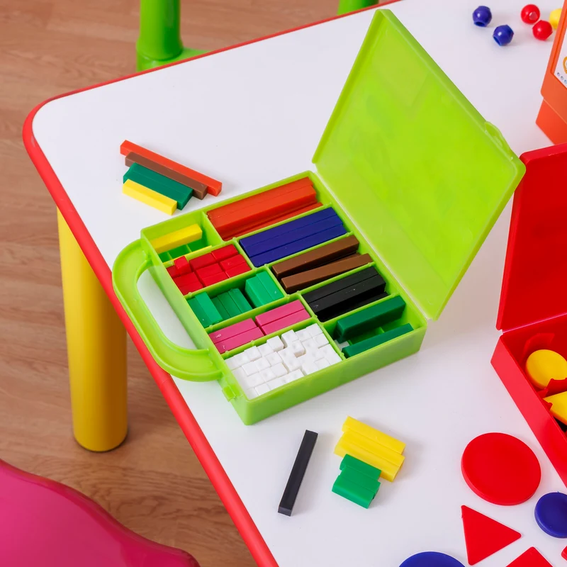 Italveneta Didattica - Valigetta Regoli Euro 200 per Apprendimento Matematico, Diverse Dimensioni e Colori, Materiale Atossico, Adatto per Bambini dai 5 anni, Fabbricato in Italia