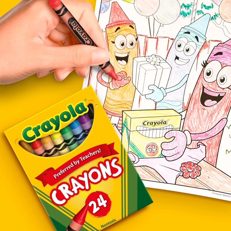 CRAYOLA - Pastelli A Cera, Crayon, Confezione Da 24 Pezzi, Per Scuola E Tempo Libero, 24 Colori Assortiti, 0024, Realizzati con energia solare