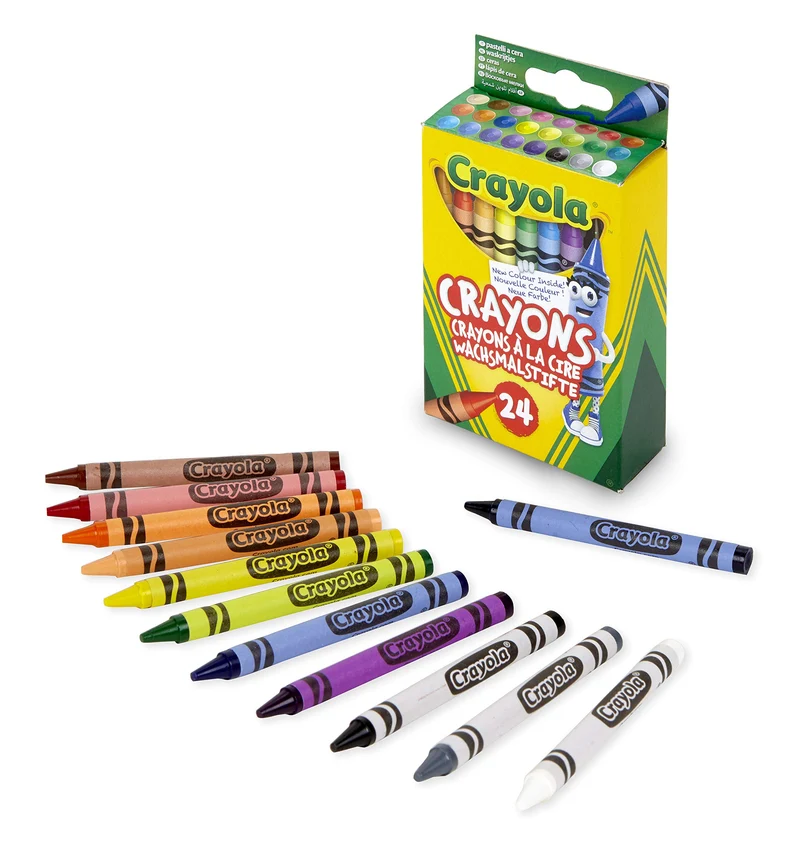 CRAYOLA - Pastelli A Cera, Crayon, Confezione Da 24 Pezzi, Per Scuola E Tempo Libero, 24 Colori Assortiti, 0024, Realizzati con energia solare