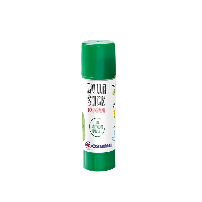 Osama - Colla Stick Extra Forte, 4 Pezzi + 1 Gratis, 10 gr - Set Colle Stick Ideale per Cancelleria Scuola, Ufficio e Università - Scorrevole, Resistente e Adatta ai Bambini, con Ingredienti Naturali
