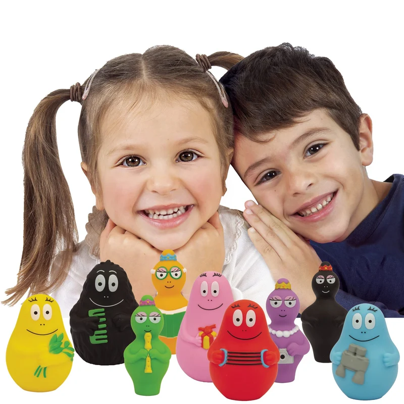 Set con 9 Mini Personaggi alti 8 cm, Set completo della Famiglia Barbapapà, collezionali tutti, per bambini a partire dai 12 mesi, Giochi Preziosi, BAP07001
