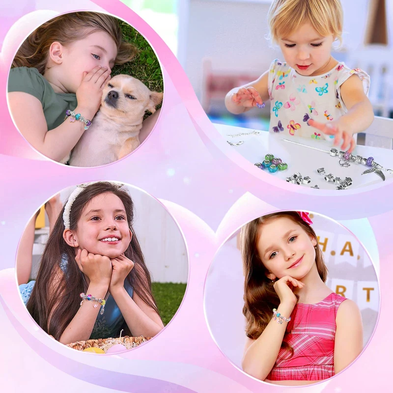 BIIB Regalo Bambina 5 6 7 8 9 10 Anni, Kit Braccialetti Fai Da Te Bambina, Giochi Bambina 5-12 Anni Femmina, Idee Regalo Natale Originali, Crea Braccialetti Bambina, Regalo Compleanno Ragazza
