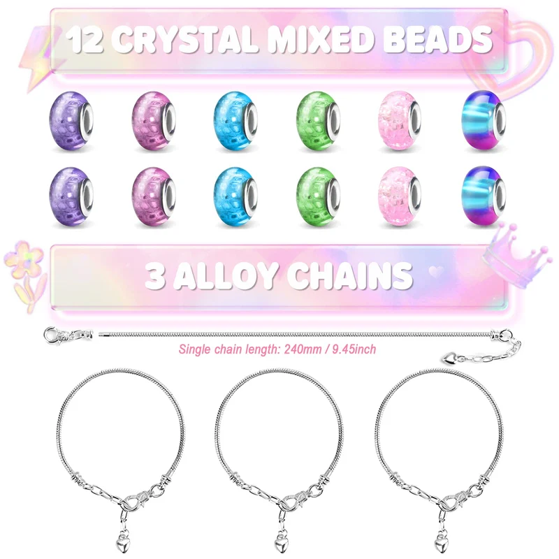BIIB Regalo Bambina 5 6 7 8 9 10 Anni, Kit Braccialetti Fai Da Te Bambina, Giochi Bambina 5-12 Anni Femmina, Idee Regalo Natale Originali, Crea Braccialetti Bambina, Regalo Compleanno Ragazza