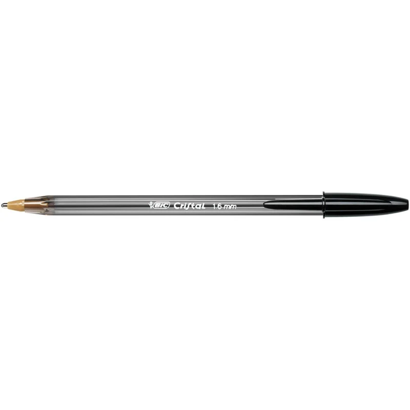 BIC Nere Penne a Sfera, Cristal Large , Ottimi per la Scuola, con Punta Ampia (1.6 mm), Confezione da 50, Fornitura per Scrivere in Ufficio e a Casa