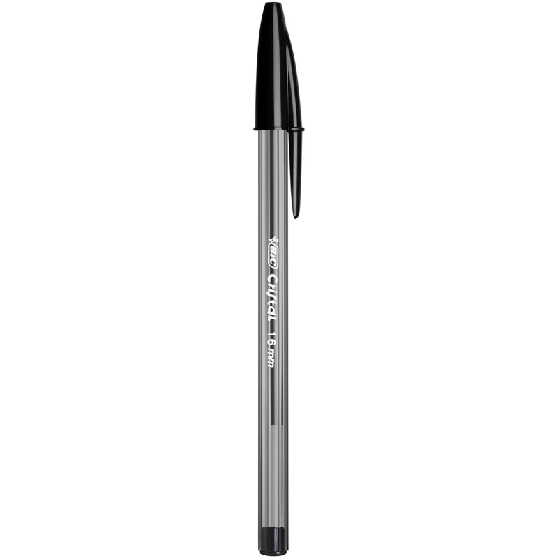 BIC Nere Penne a Sfera, Cristal Large , Ottimi per la Scuola, con Punta Ampia (1.6 mm), Confezione da 50, Fornitura per Scrivere in Ufficio e a Casa