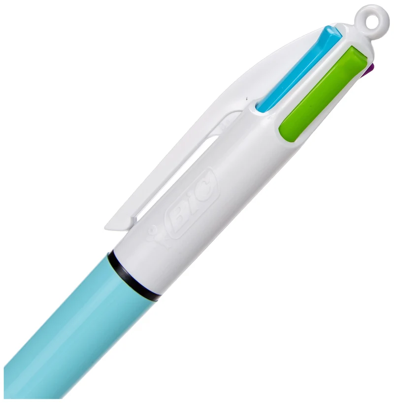 BIC 4Colori Fun, Penne a Sfera Multicolore a Scatto, Inchiostri Classici e Pastello, 3 Unità, Cancelleria Scuola, Università e Ufficio