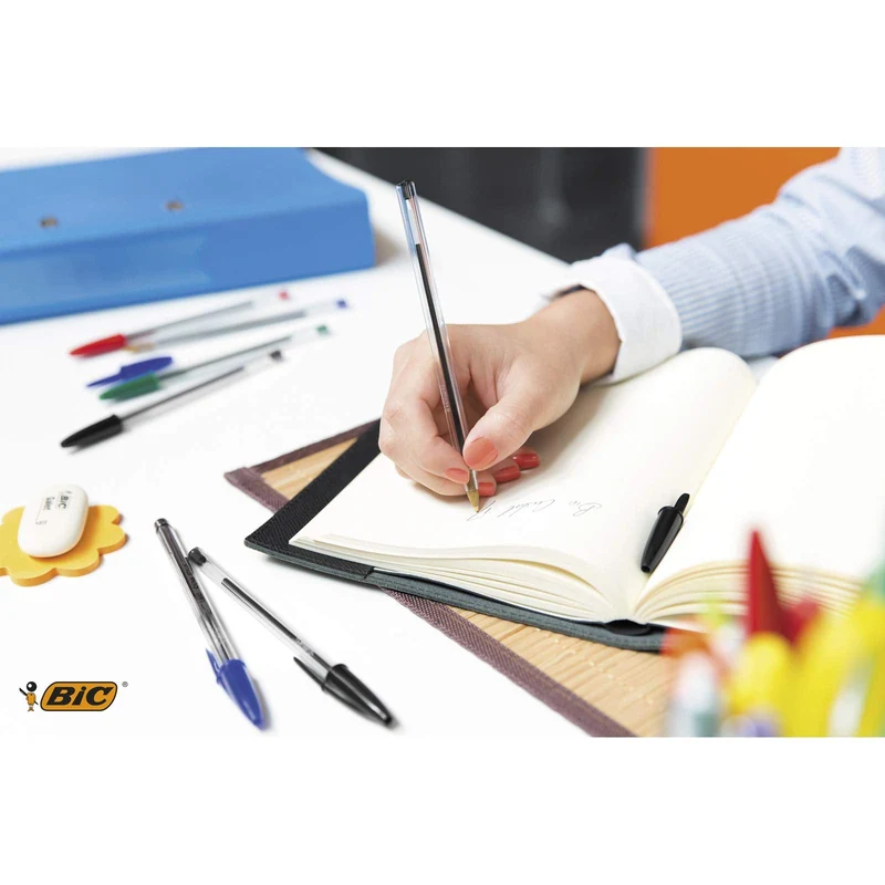 Bic Rosse Penne A Sfera, Ottime Per La Scuola, Punta Media 1.0 Mm, Pacco Da Quattro Penne, Rosso, 5.5 X 0.8 X 20.5 Cm
