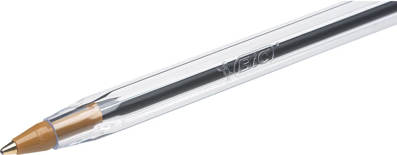 BIC Cristal Original, Penne Nere a Sfera, Punta Media (1.00 mm), Confezione 50 Penne Economiche, Cancelleria Scuola e Ufficio