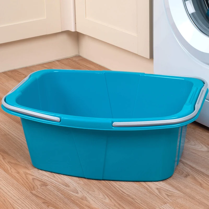 Beldray La030450Tq Ceste Per La Biancheria In Durevole Plastica Con Manici, Turchese Bianco, 57 x 41 x 14 cm