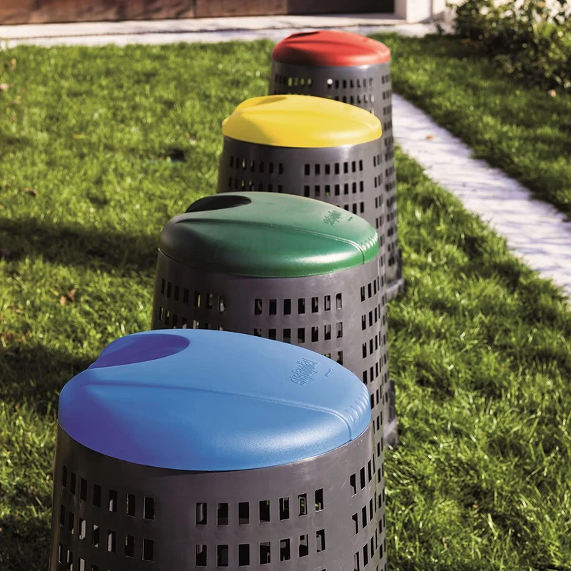 BIDONE TRESPOLO DIAMETRO 58, ALTEZZA 90, LITRI 100 CON COPERCHIO BLU