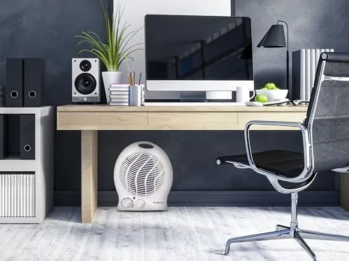 BEPER P203TER201 Termoventilatore da Bagno con Termostato Regolabile - Scaldino Elettrico Bagno Basso Consumo, 2000W
