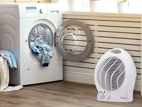 BEPER P203TER201 Termoventilatore da Bagno con Termostato Regolabile - Scaldino Elettrico Bagno Basso Consumo, 2000W