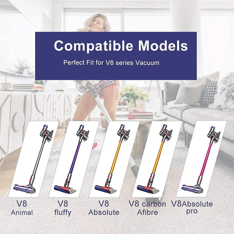 Batteria per Dyson V8, FLYLINKTECH Batteria di ricambio 6000mAh Dyson V8 SV10 Batteria agli ioni di litio per Dyson V8 Absolute Fluffy Animal SV10 Aspirapolvere portatile senza fili con