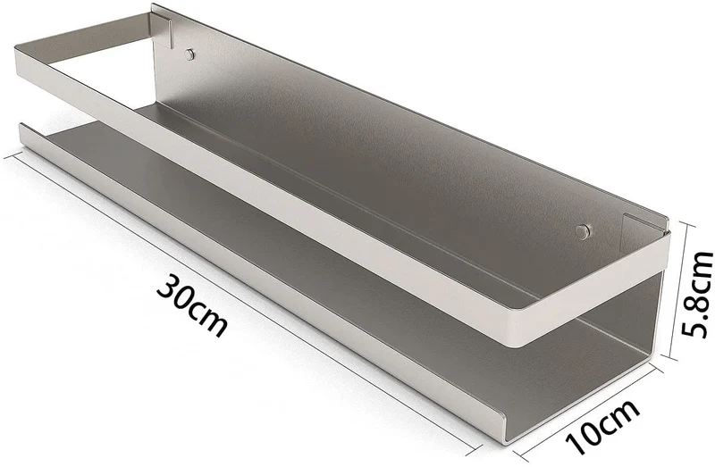 Bestdon Mensola Doccia - Mensole Bagno Inox Autoadesivo Organizzatore da Parete Acciaio Inossidabile SUS 304 Portaoggetti, Senza Foratura, Spazzolato,30 cm
