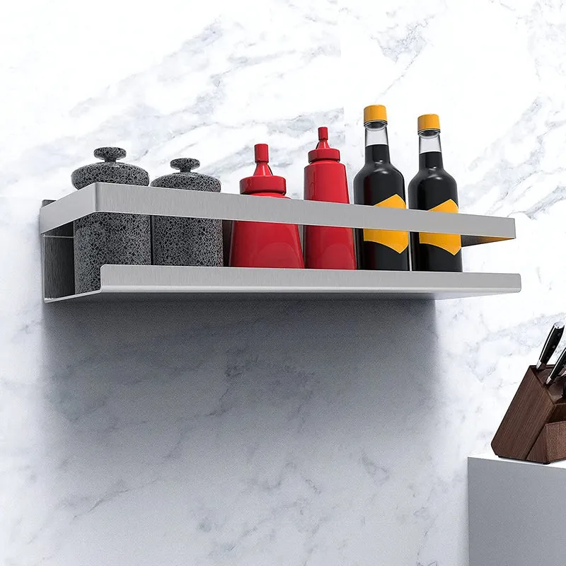 Bestdon Mensola Doccia - Mensole Bagno Inox Autoadesivo Organizzatore da Parete Acciaio Inossidabile SUS 304 Portaoggetti, Senza Foratura, Spazzolato,30 cm