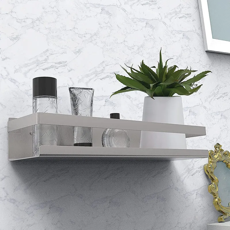 Bestdon Mensola Doccia - Mensole Bagno Inox Autoadesivo Organizzatore da Parete Acciaio Inossidabile SUS 304 Portaoggetti, Senza Foratura, Spazzolato,30 cm