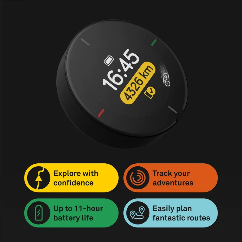 BEELINE Velo 2 Ciclocomputer GPS - Mappa di Navigazione Wireless Globale I Resistente alle Intemperie I Carica USB I Navigatore Bici con Supporto I Utilizzabile con Guanti