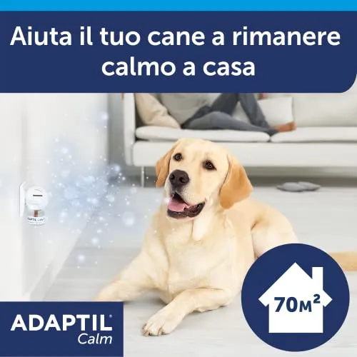 ADAPTIL® Calm – Calmante per Cani Diffusore + Ricarica da 48 ml - Feromoni Tranquillanti Antistress per Cani Iperattivi, Ansiosi, Rilassamento per Cani Momenti Stressanti