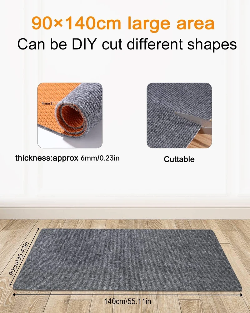 90 x 140cm Tappeto Sedia Ufficio, Materiale TPE, Tappeto Salvapavimento Antiscivolo, Ufficio protettore del pavimento,Tappeto per Sedia con Ruote, Tappetino Pavimenti per Parquet e Pavimenti Duri