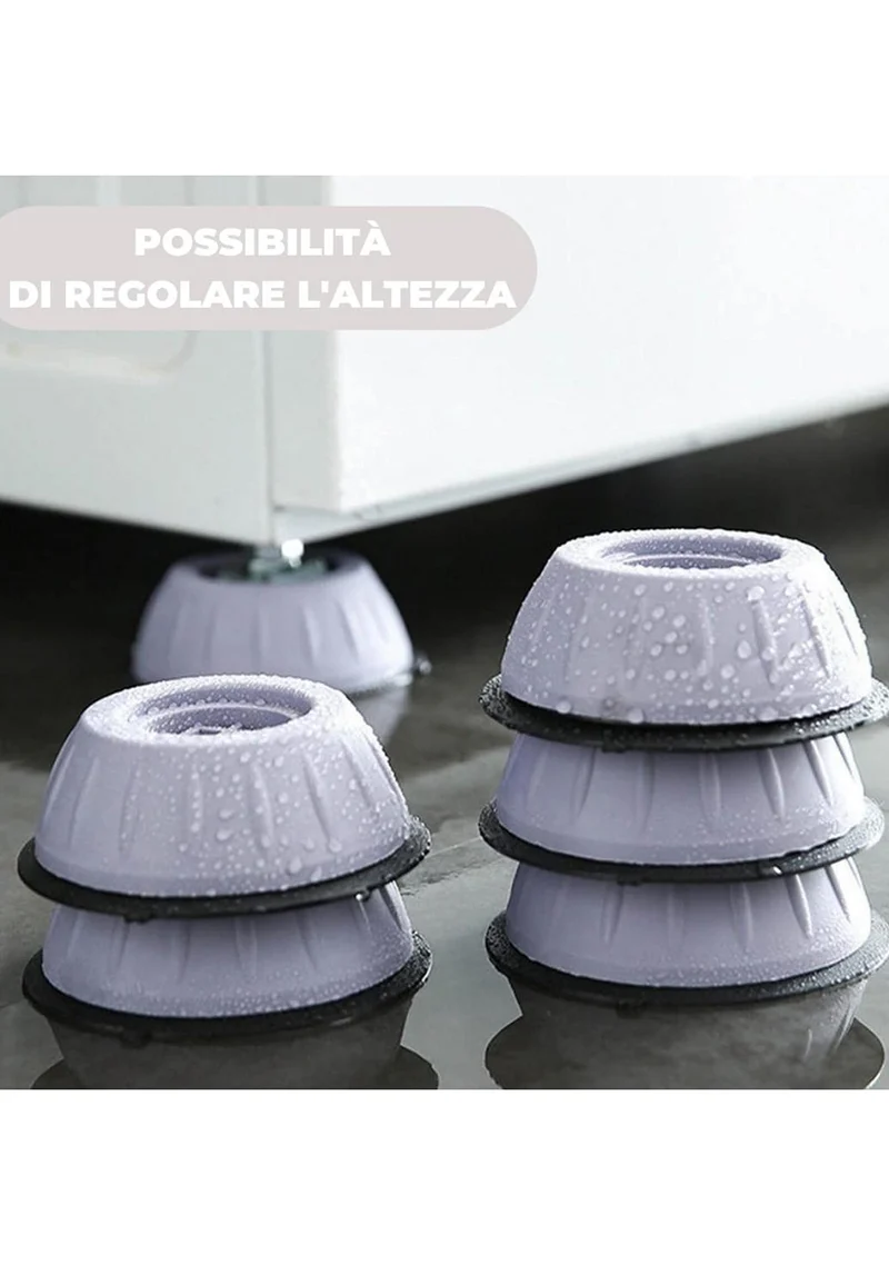 8 Pcs Piedini Antivibrazione Lavatrice Supporto Universale Contro le Vibrazioni Piedini di Gomma Antivibranti e Antiscivolo per Mobili ed Elettrodomestici