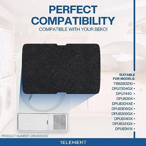 3 Filtri per asciugatrice Beko 2964840100 Ricambio per asciugatrice (anche per Grundig, Blomberg, Elektra-Bregenz)