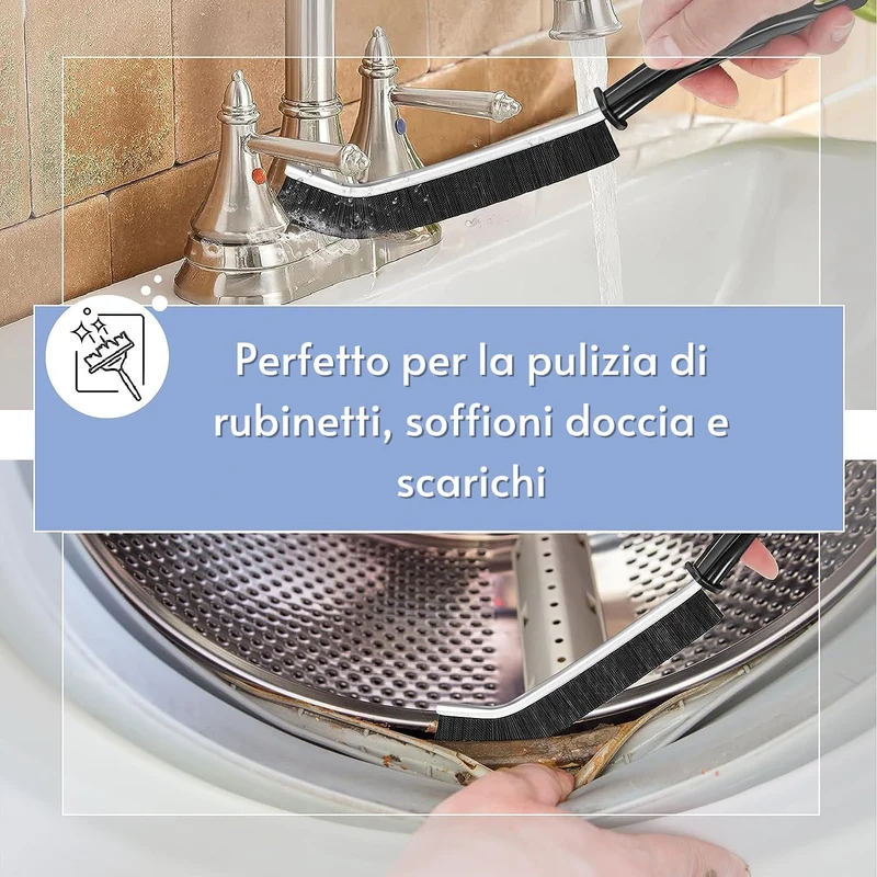 6pcs Spazzola per Pulizia Fessure,Ergonomica Spazzola per Pulizia Fessure Multifunzionale Spazzola Pulizia Doccia Spazzola per Fughe Hard-Bristled Crevice Cleaning Brush Ideale per Pulizia Le Fessure