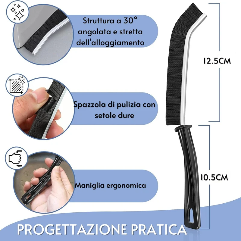 6pcs Spazzola per Pulizia Fessure,Ergonomica Spazzola per Pulizia Fessure Multifunzionale Spazzola Pulizia Doccia Spazzola per Fughe Hard-Bristled Crevice Cleaning Brush Ideale per Pulizia Le Fessure