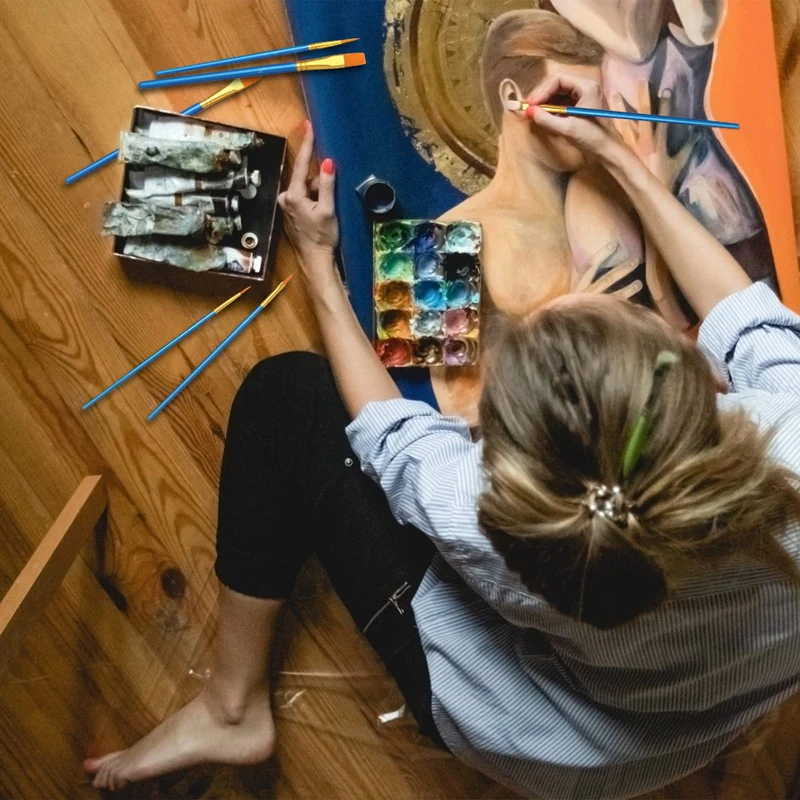 10 PCS Pennelli per Dipingere, Pennelli per Pittura, Nylon Pennelli Pittura Acrilica, Pennelli per Dipingere Bambini, Pennello Acrilico Pennelli Pittura Olio per Acquerello Guazzo Pittura Olio