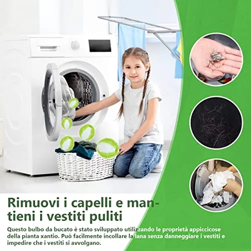 12 Pezzi Acchiappa Peli Per Lavatrice,Riutilizzabile Palline Lavatrice Cattura Peli,Palline Cattura Peli Animali Lavatrice,Cattura Peli Lavatrice Per Cani,Gatti,Abbigliamento,Biancheria Da Letto